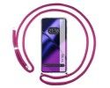 Funda Colgante Transparente para Oneplus 11 5G con Cordon Rosa Fucsia