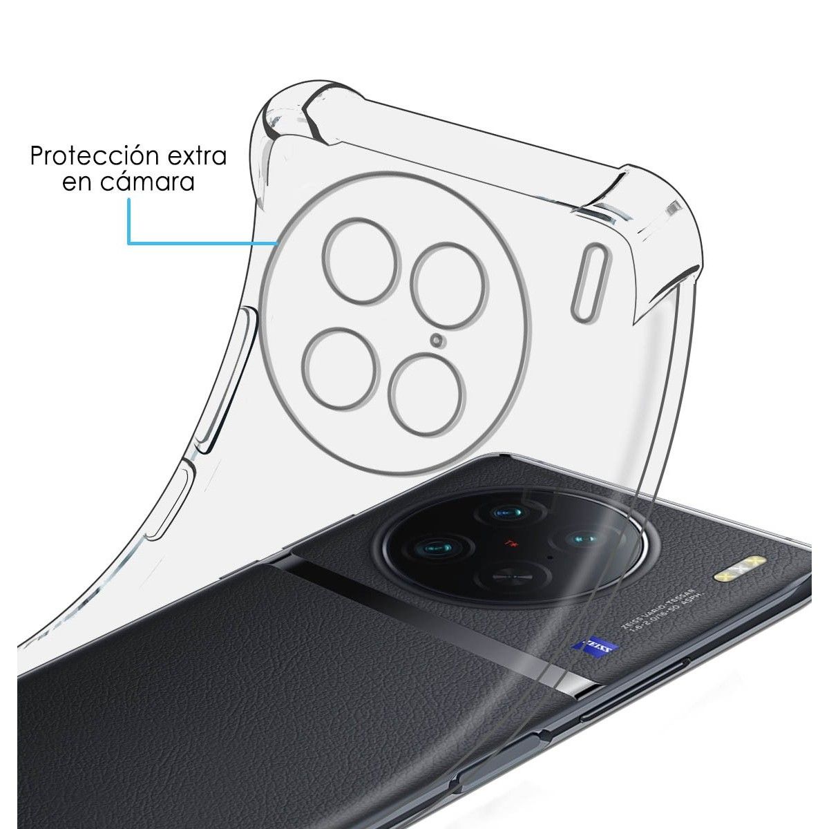 Funda Silicona Antigolpes Transparente para Vivo X90 Pro 5G