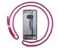 Funda Colgante Transparente para Vivo X90 Pro 5G con Cordon Rosa Fucsia