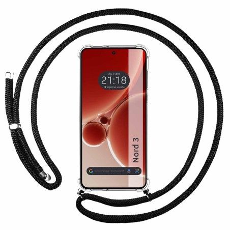 Funda Colgante Transparente para OnePlus Nord 3 5G con Cordon Negro
