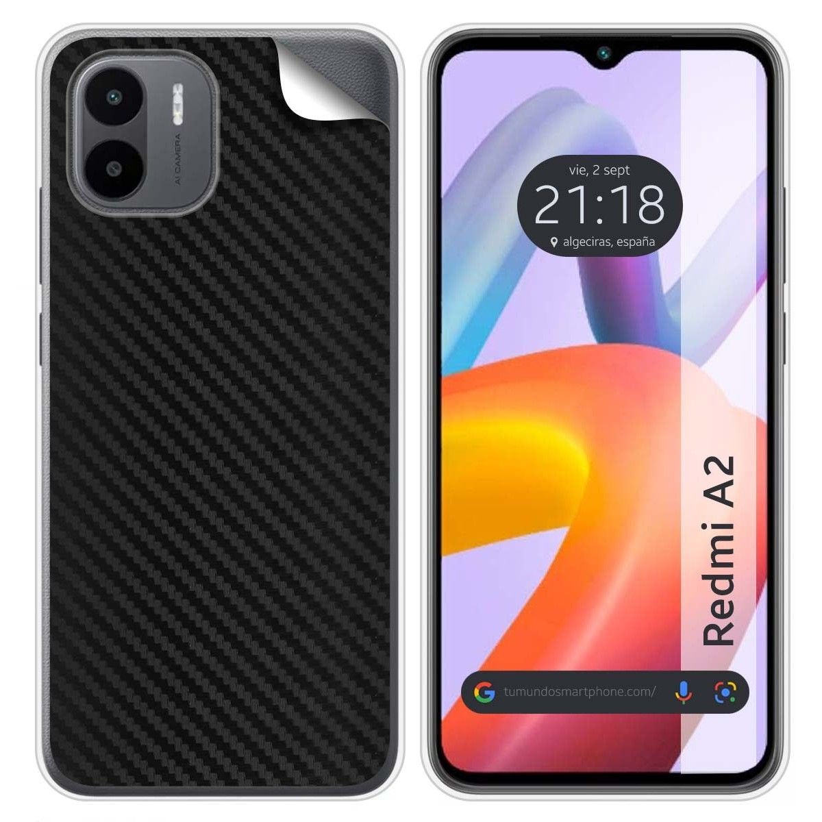 Pegatina Vinilo Autoadhesiva Textura Carbono para Xiaomi Redmi A2