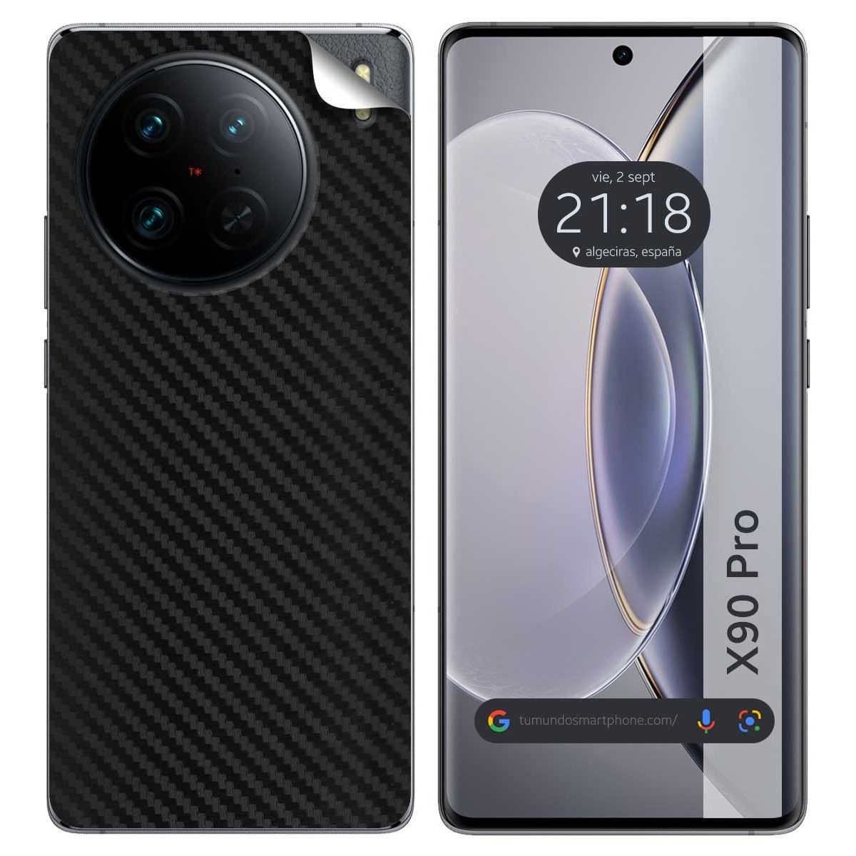Pegatina Vinilo Autoadhesiva Textura Carbono para Vivo X90 Pro 5G