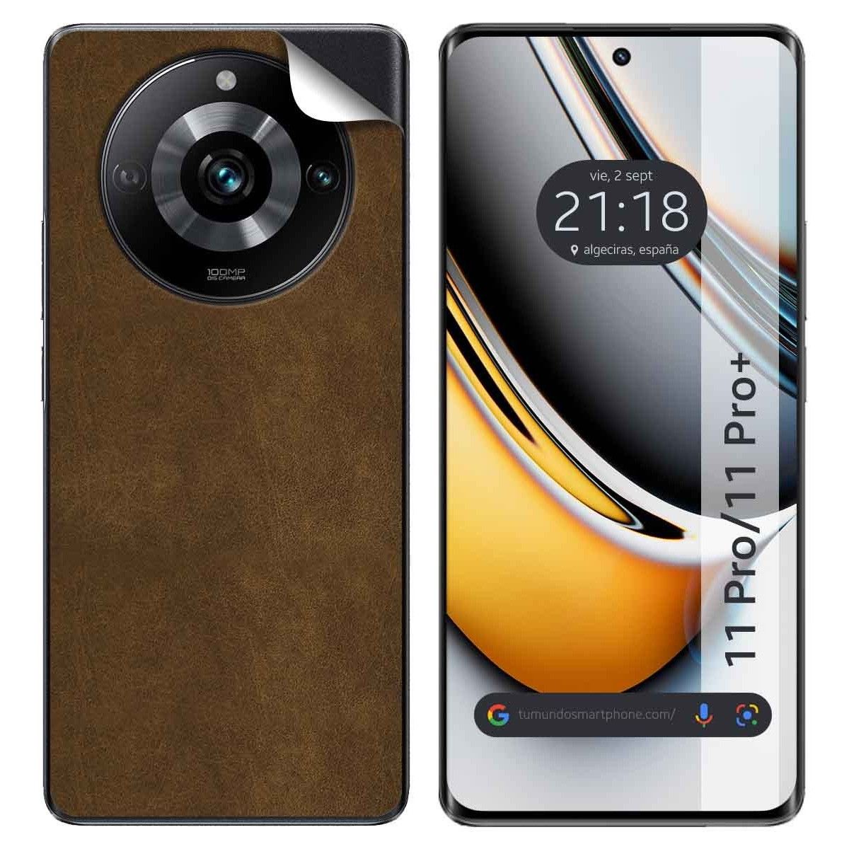 Pegatina Vinilo Autoadhesiva Textura Corcho para Realme 11 Pro / 11 Pro+ Plus 5G