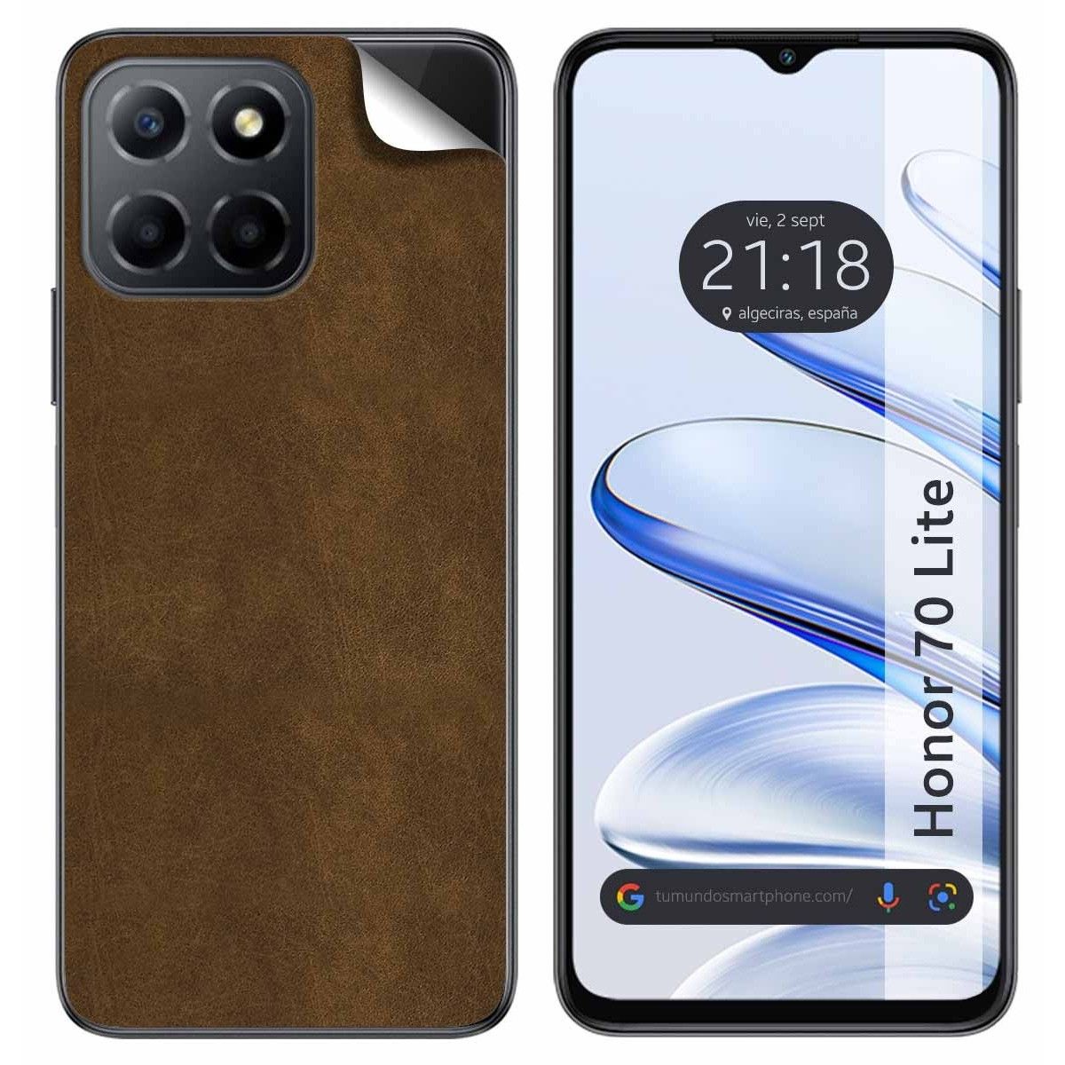 Pegatina Vinilo Autoadhesiva Textura Carbono para Huawei Honor 70 Lite 5G