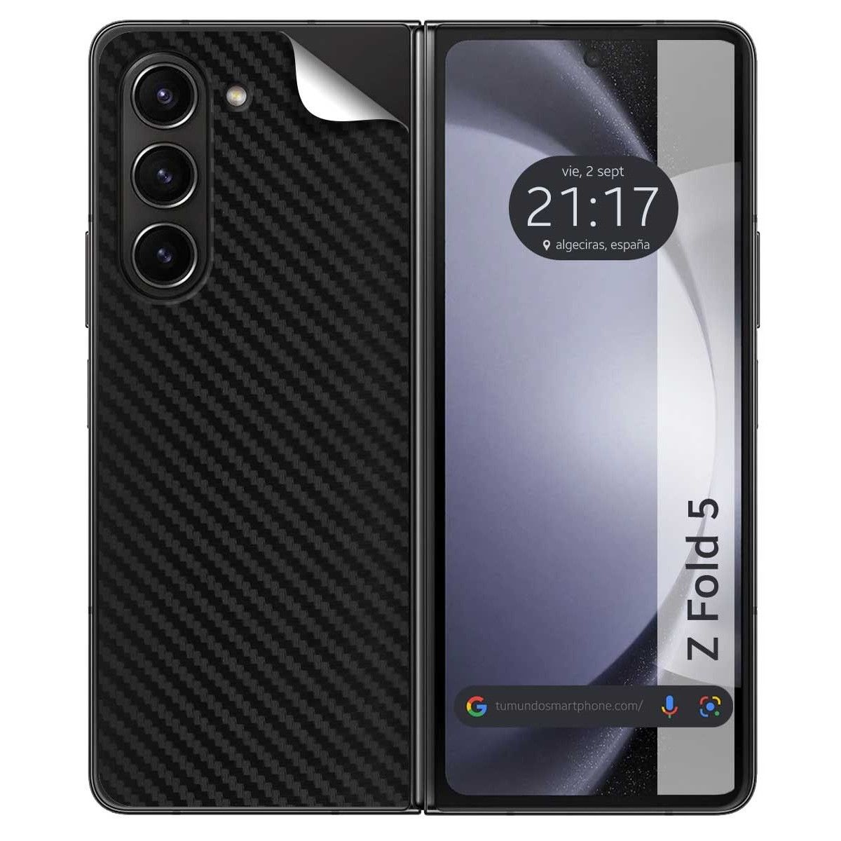 Pegatina Vinilo Autoadhesiva Textura Carbono para Samsung Galaxy Z Fold 5 5G