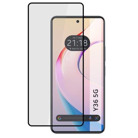 Protector Cristal Templado Completo 5D Full Glue Negro para Vivo Y36 4G / 5G Vidrio