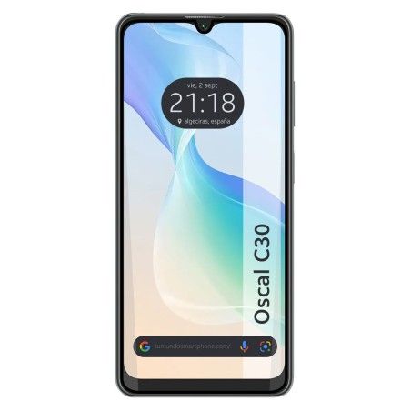 Protector Cristal Templado Completo 5D Full Glue Negro para Blackview Oscal C30 / C30 Pro Vidrio