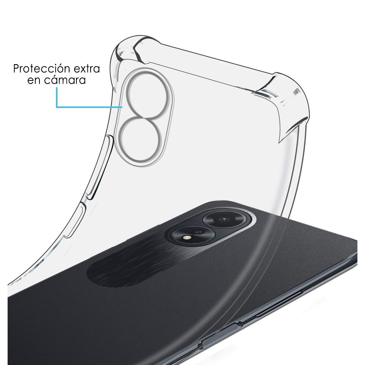 Funda Silicona Antigolpes Transparente para Oppo A38 4G