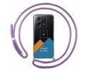 Personaliza tu Funda Colgante Transparente para Xiaomi 13T / 13T Pro 5G con Cordon Morado Dibujo Personalizada