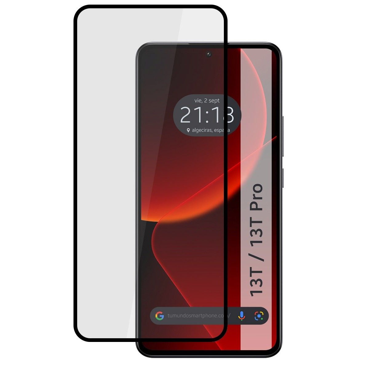 Protector Cristal Templado Completo 5D Full Glue Negro para Xiaomi 13T / 13T Pro 5G Vidrio