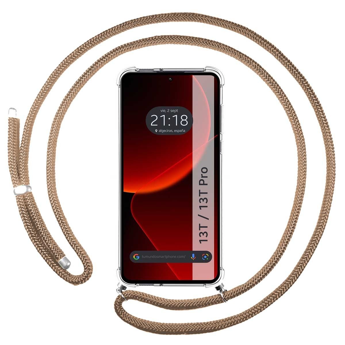 Funda Colgante Transparente para Xiaomi 13T / 13T Pro 5G con Cordon Camel
