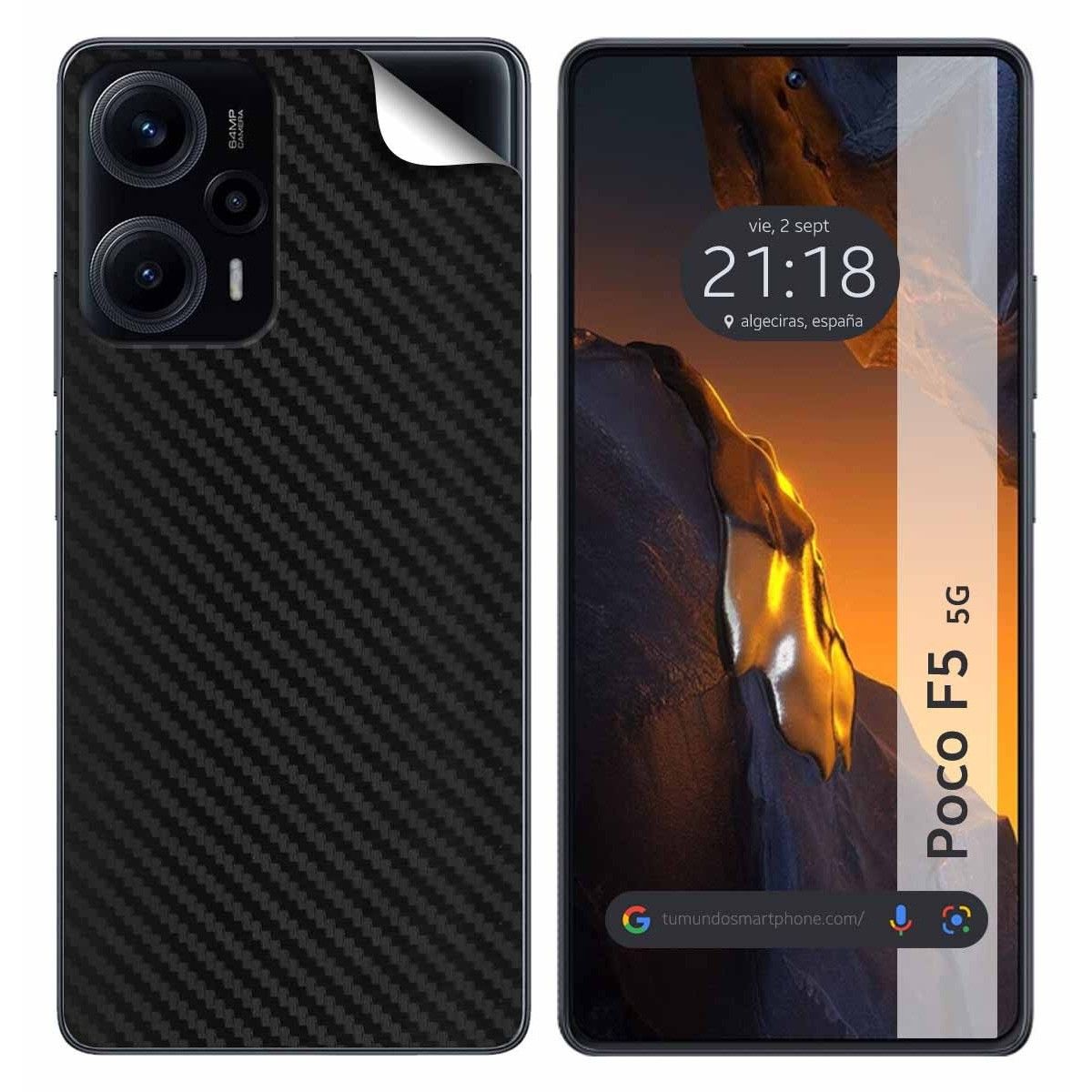 Pegatina Vinilo Autoadhesiva Textura Carbono para Xiaomi Poco F5 5G