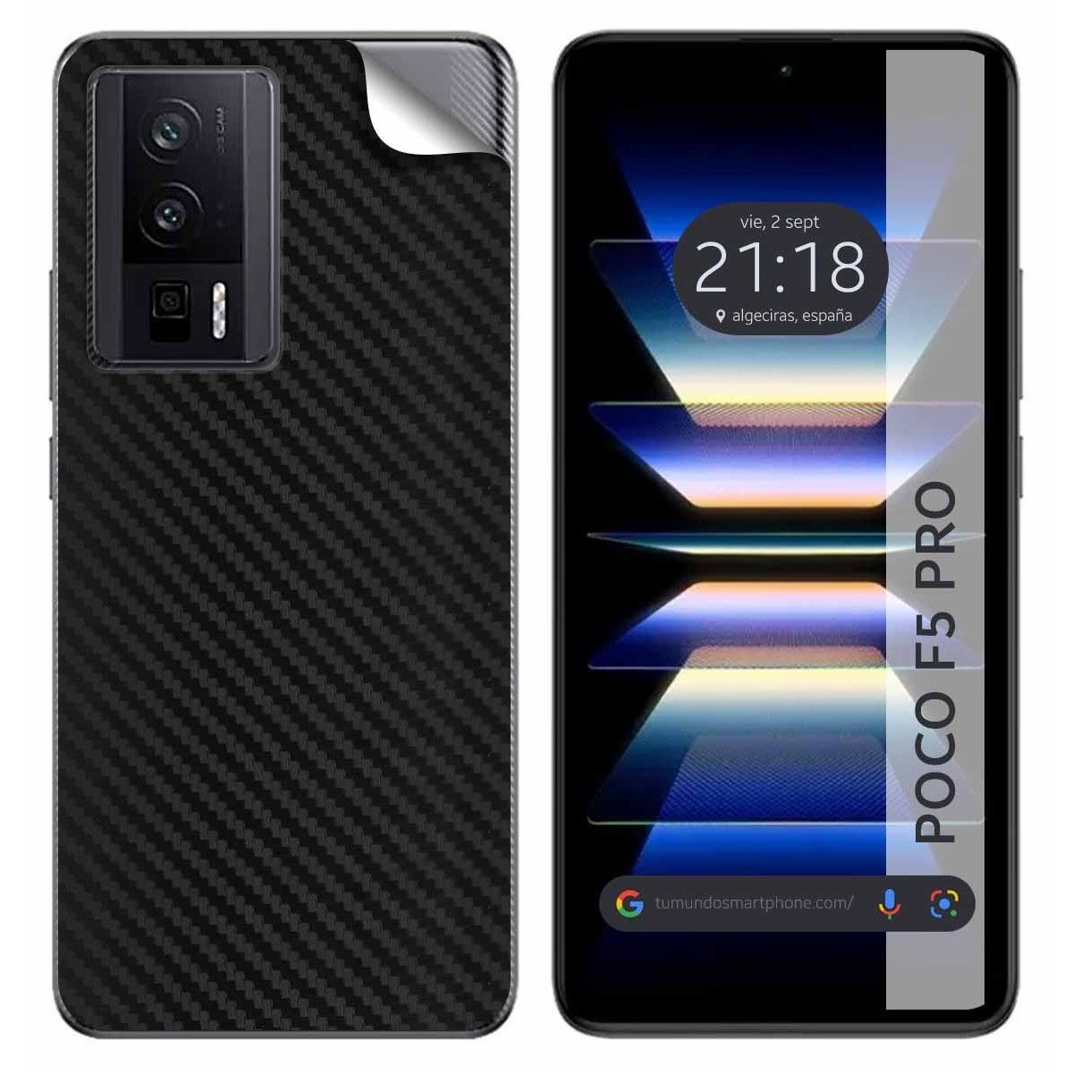 Pegatina Vinilo Autoadhesiva Textura Carbono para Xiaomi Poco F5 Pro 5G