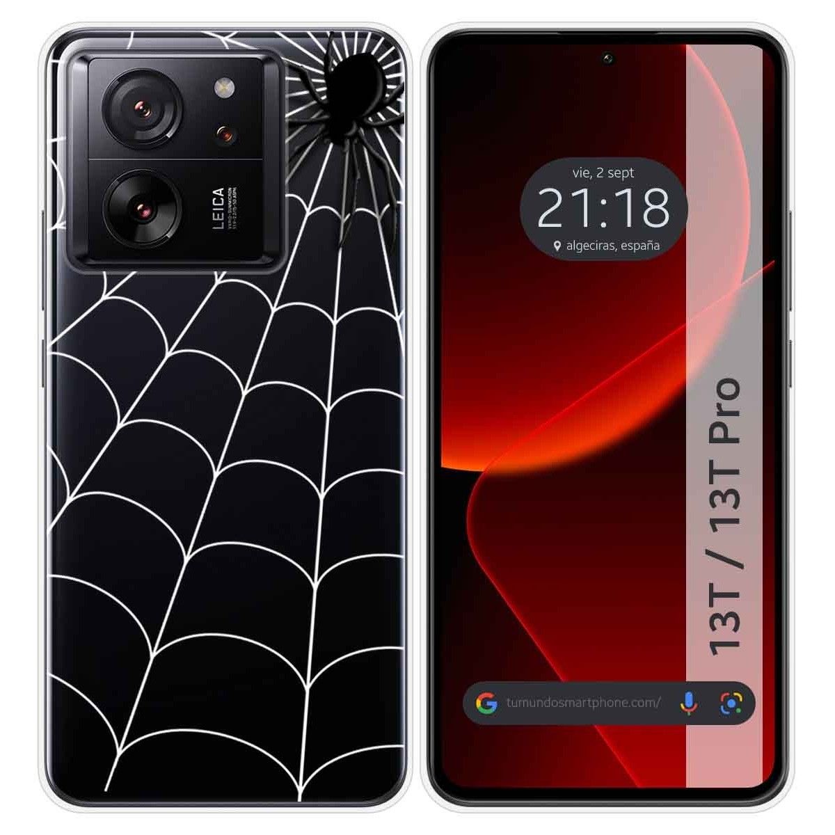 Funda Silicona Transparente para Xiaomi 13T / 13T Pro 5G diseño Araña Dibujos