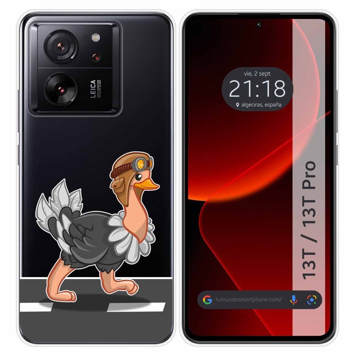 Funda Silicona Transparente para Xiaomi 13T / 13T Pro 5G diseño Avestruz Dibujos