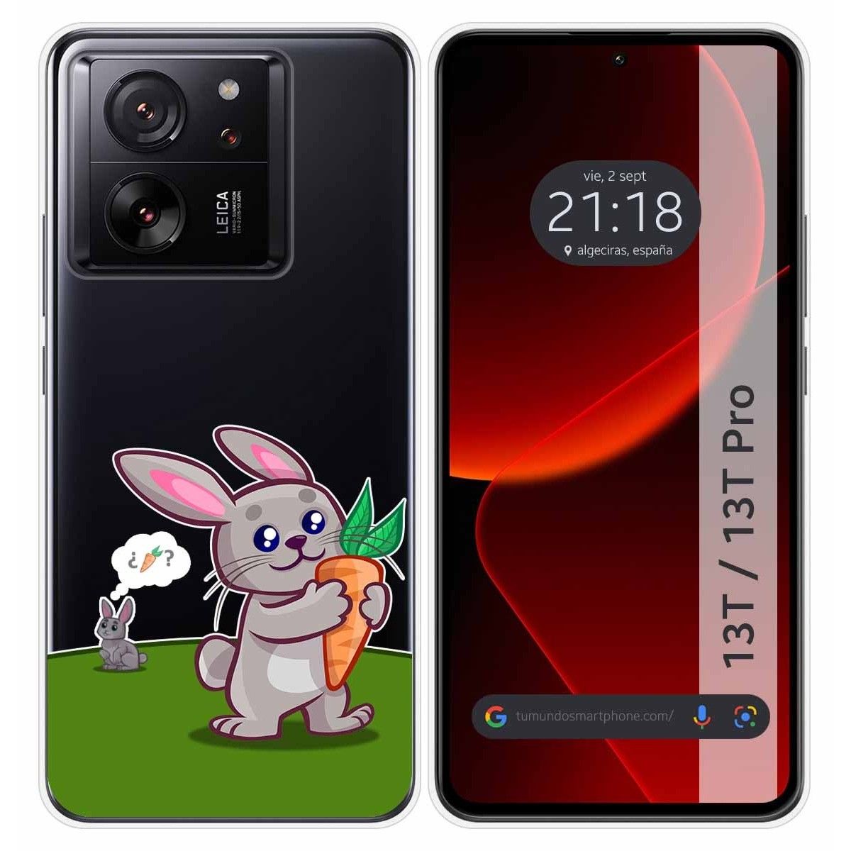 Funda Silicona Transparente para Xiaomi 13T / 13T Pro 5G diseño Conejo Dibujos