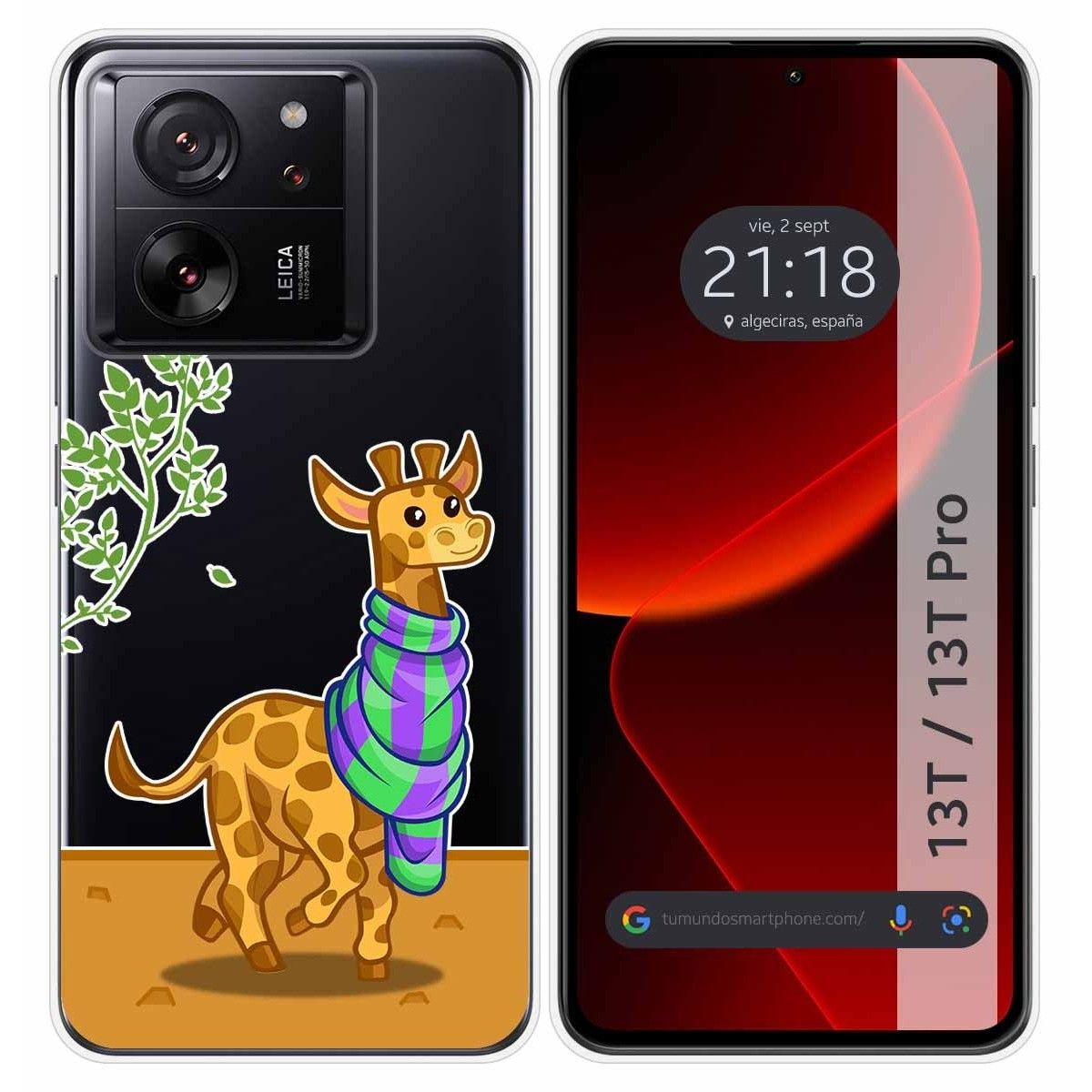 Funda Silicona Transparente para Xiaomi 13T / 13T Pro 5G diseño Jirafa Dibujos