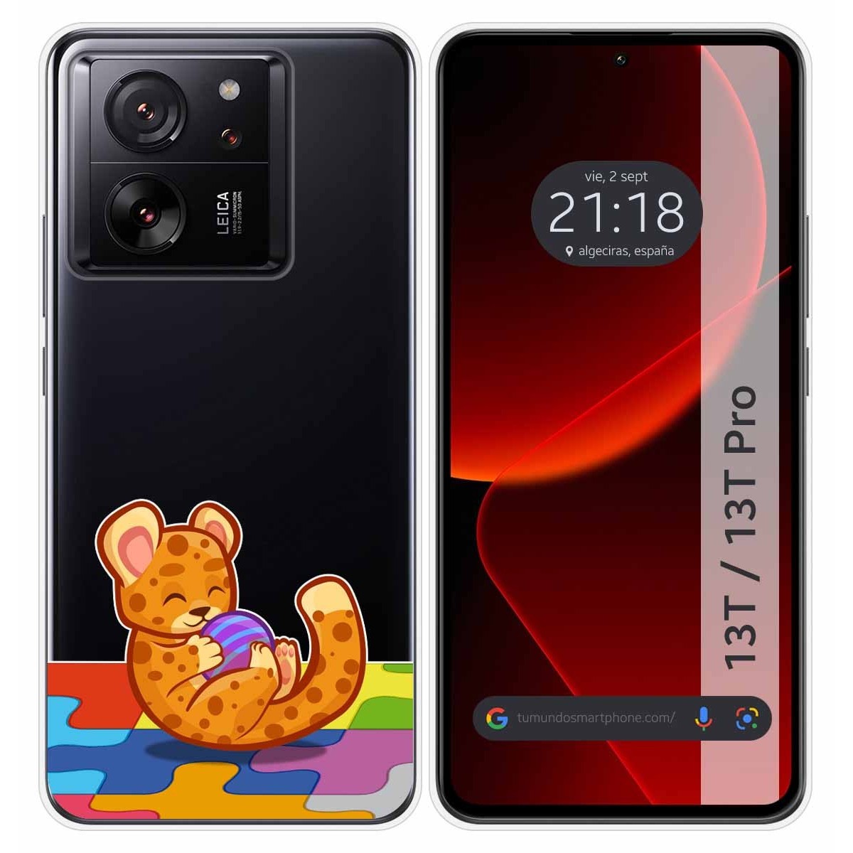 Funda Silicona Transparente para Xiaomi 13T / 13T Pro 5G diseño Leopardo Dibujos
