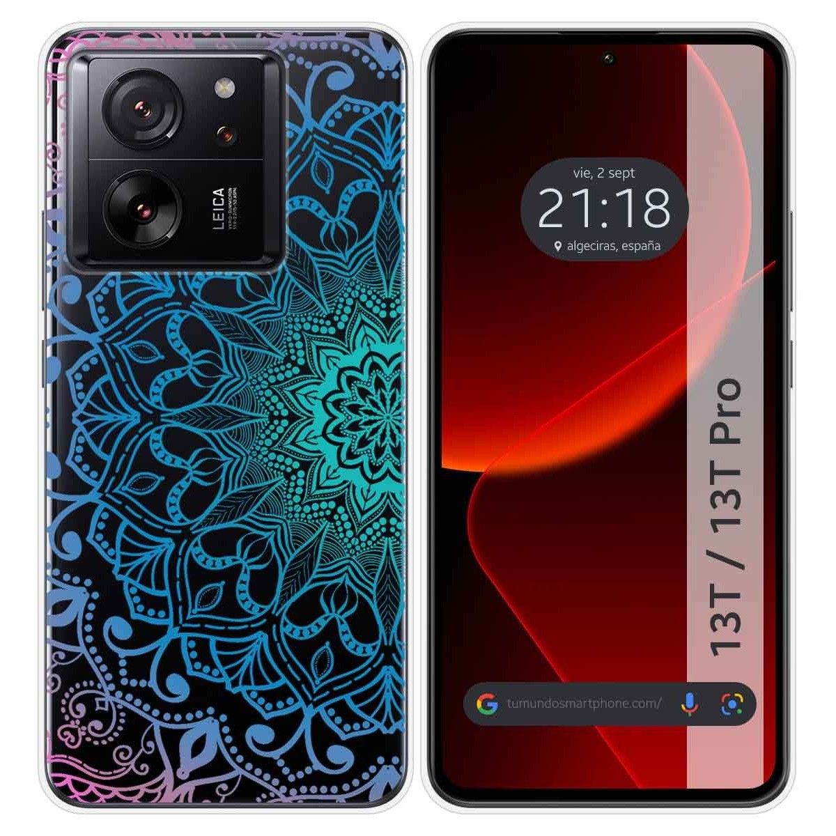 Funda Silicona Transparente para Xiaomi 13T / 13T Pro 5G diseño Mandala Dibujos
