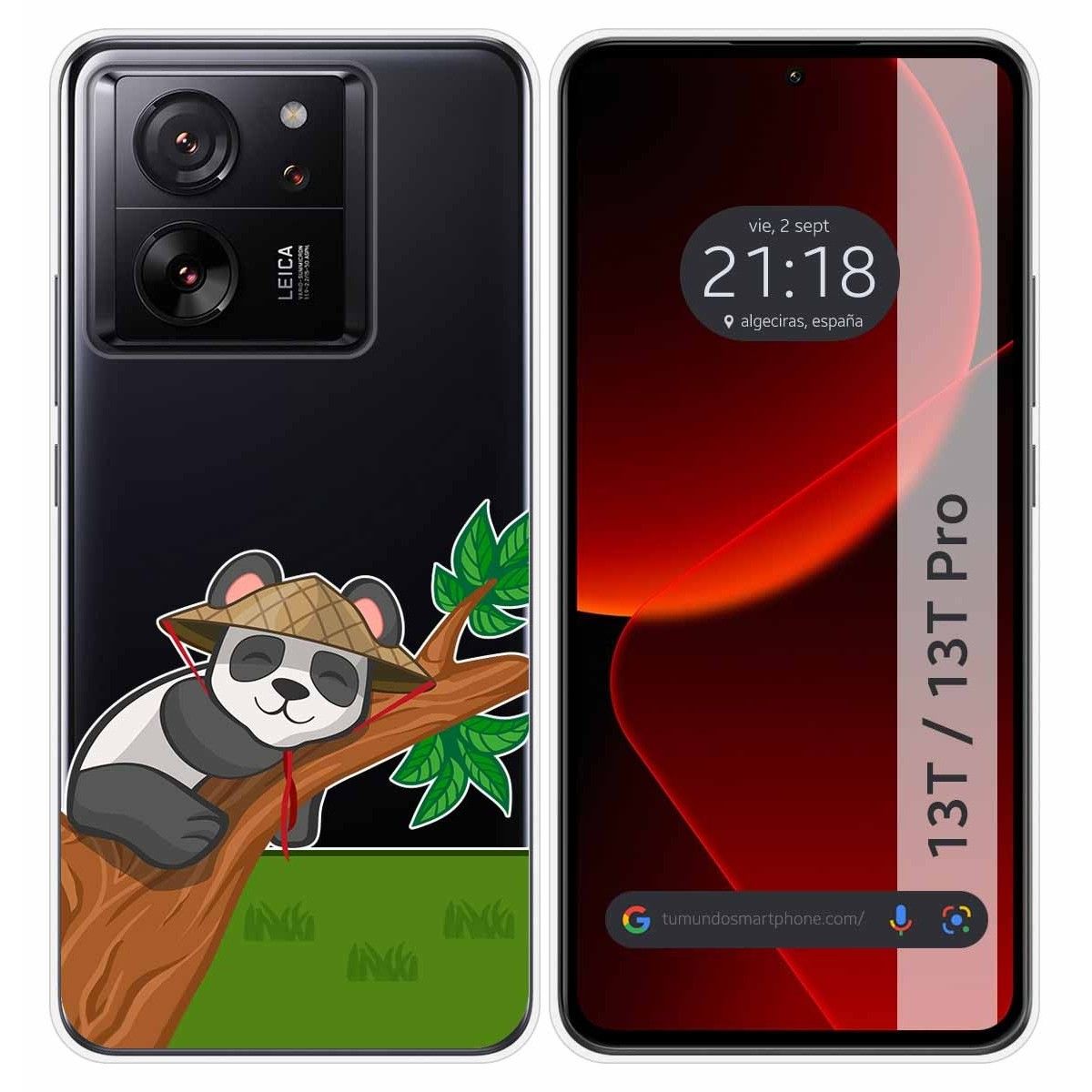 Funda Silicona Transparente para Xiaomi 13T / 13T Pro 5G diseño Panda Dibujos