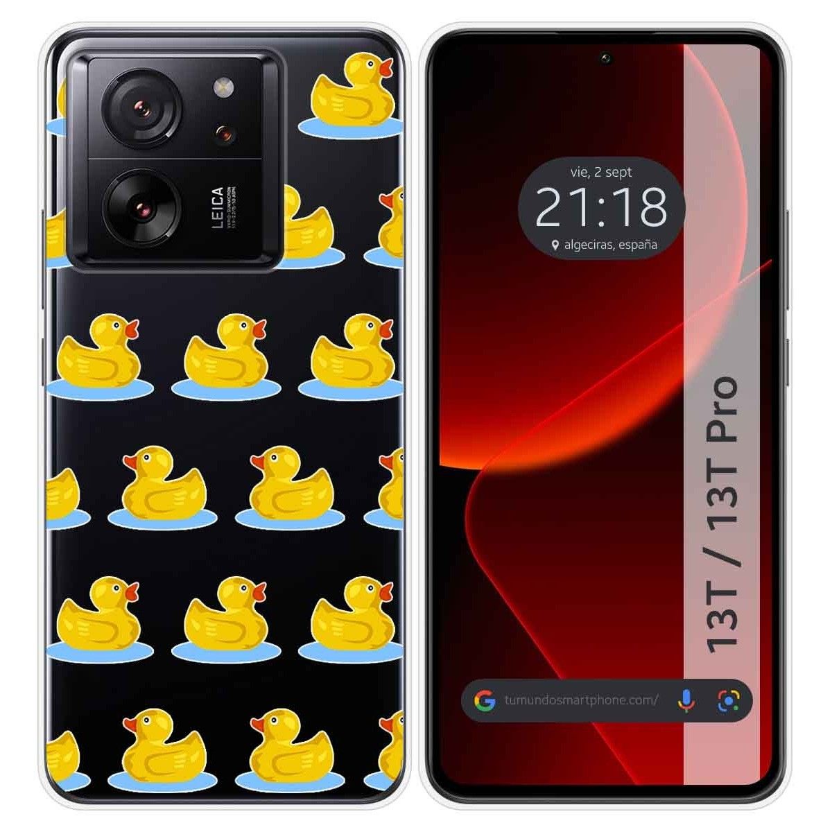 Funda Silicona Transparente para Xiaomi 13T / 13T Pro 5G diseño Pato Dibujos