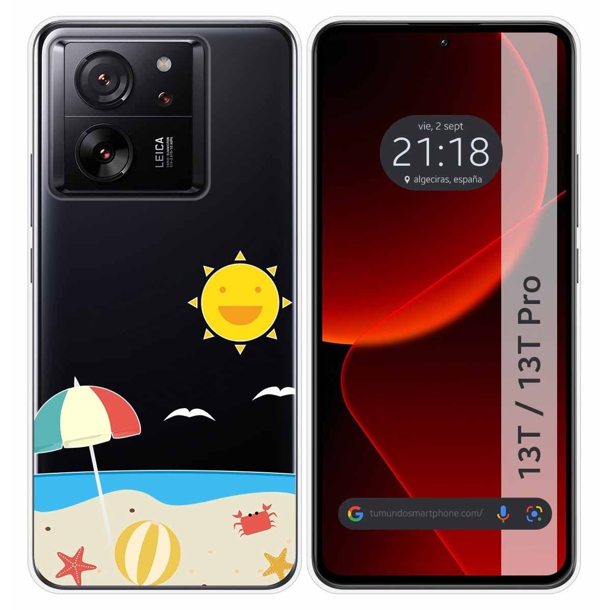 Funda Silicona Transparente para Xiaomi 13T / 13T Pro 5G diseño Playa Dibujos