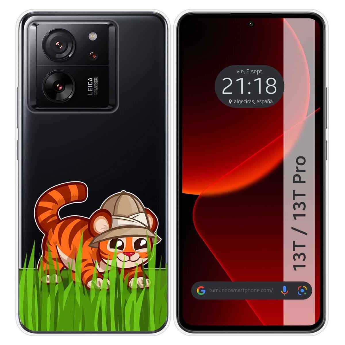 Funda Silicona Transparente para Xiaomi 13T / 13T Pro 5G diseño Tigre Dibujos