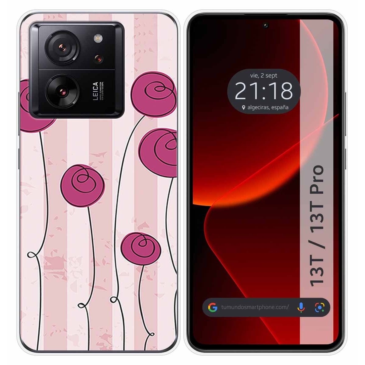 Funda Silicona para Xiaomi 13T / 13T Pro 5G diseño Flores Vintage Dibujos