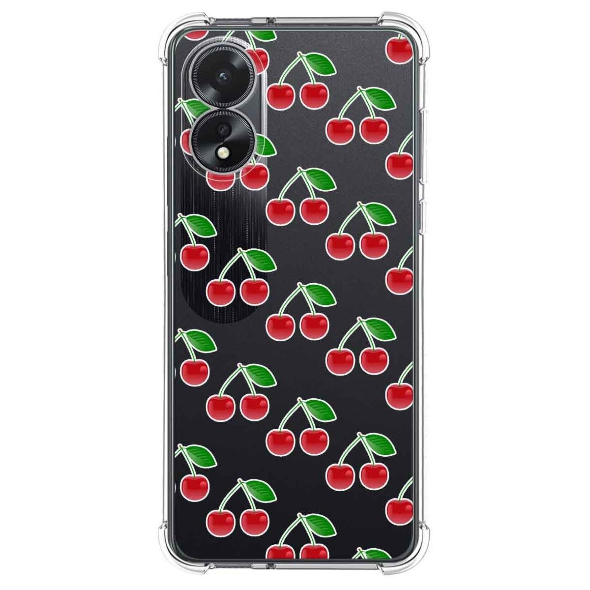 Funda Silicona Antigolpes para Oppo A38 4G diseño Cerezas Dibujos