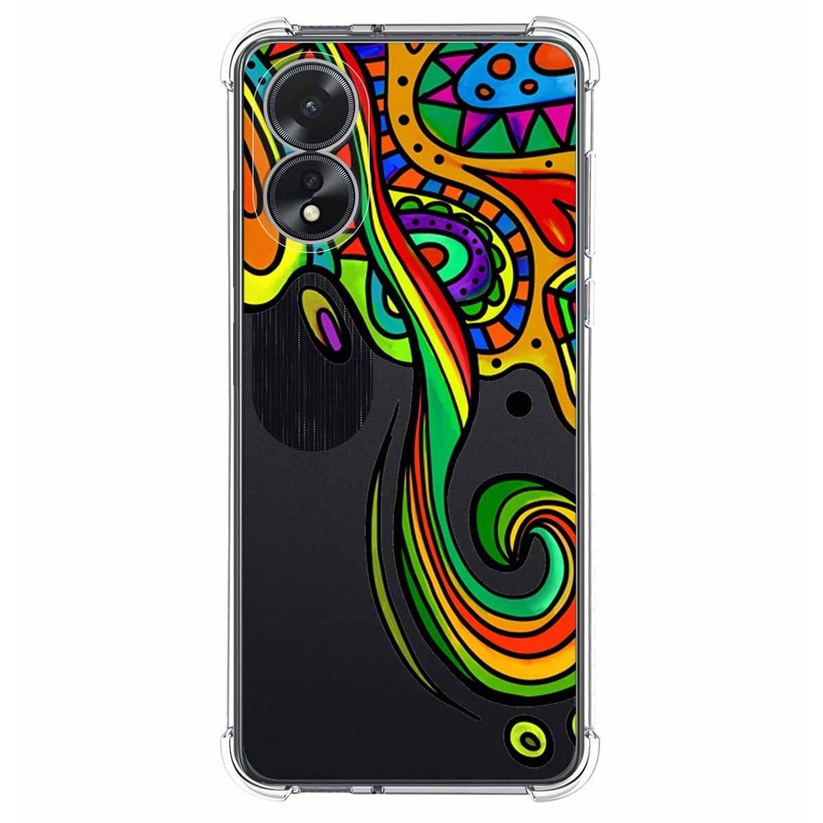 Funda Silicona Antigolpes para Oppo A38 4G diseño Colores Dibujos