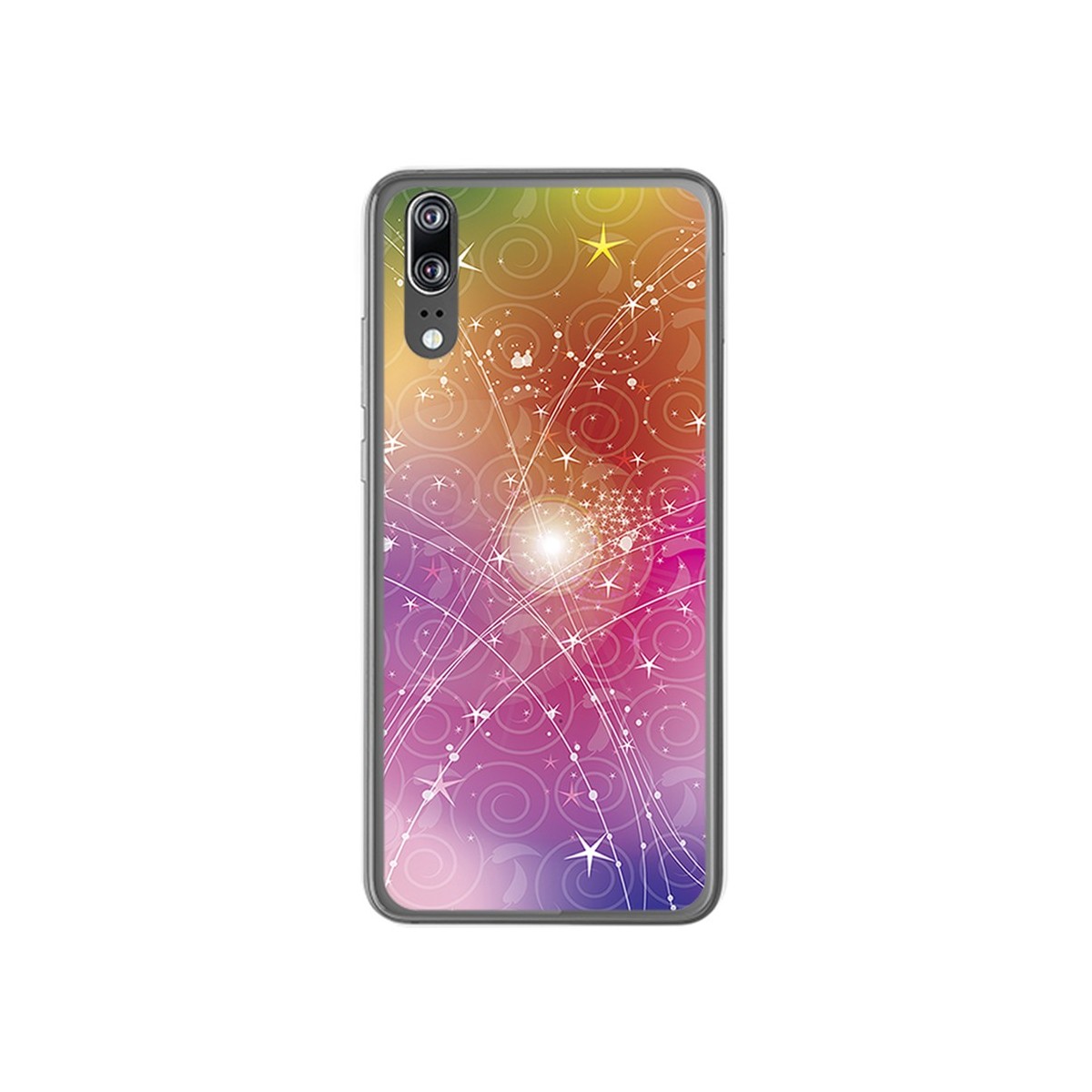 Funda Gel Tpu para Huawei P20 Diseño Abstracto Dibujos