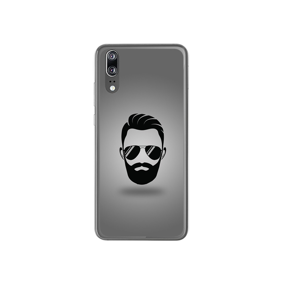 Funda Gel Tpu para Huawei P20 Diseño Barba Dibujos
