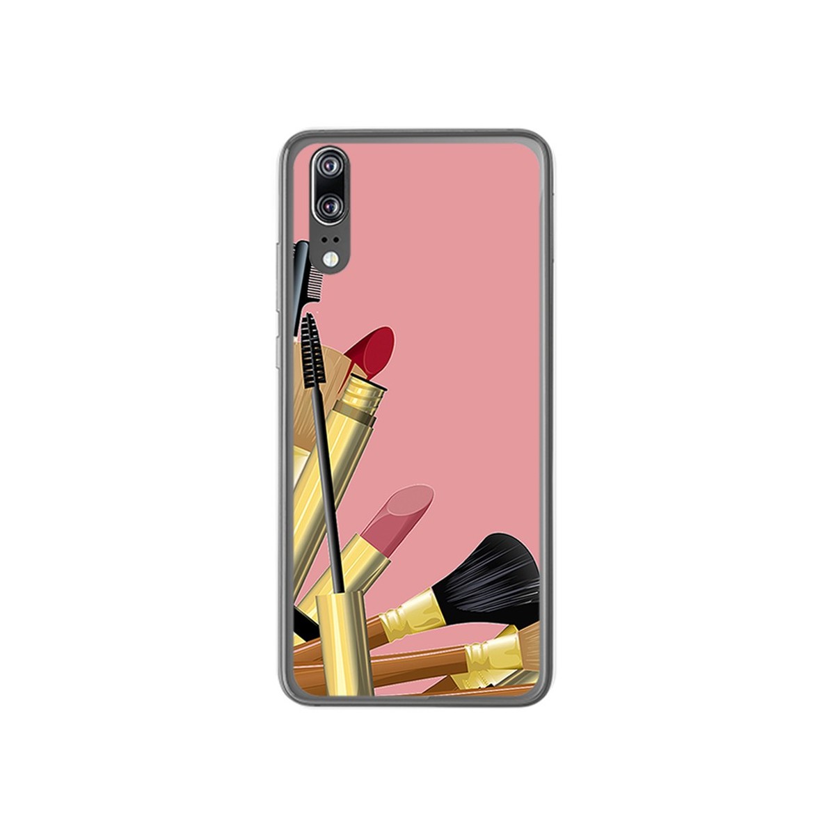 Funda Gel Tpu para Huawei P20 Diseño Brochas Dibujos