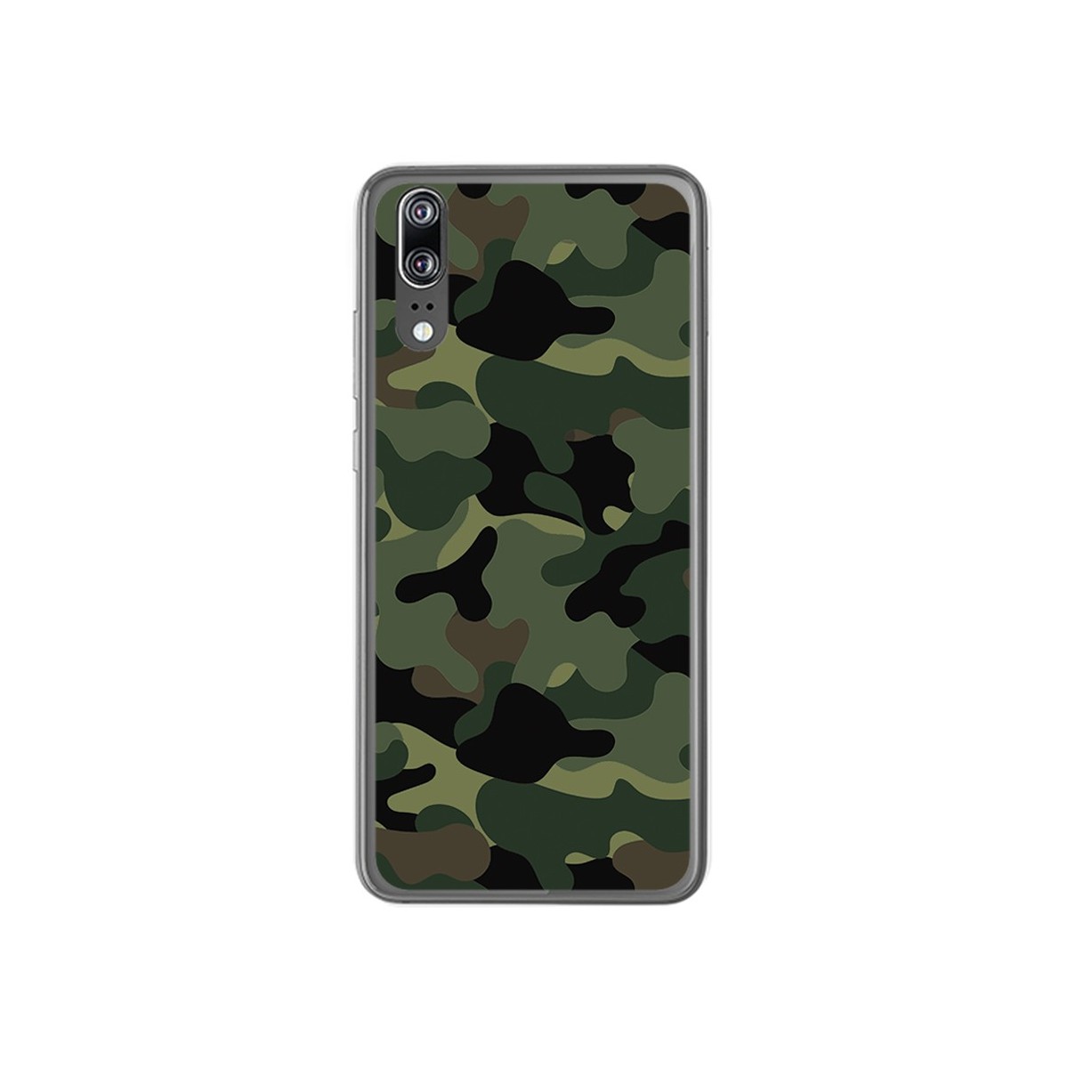 Funda Gel Tpu para Huawei P20 Diseño Camuflaje Dibujos