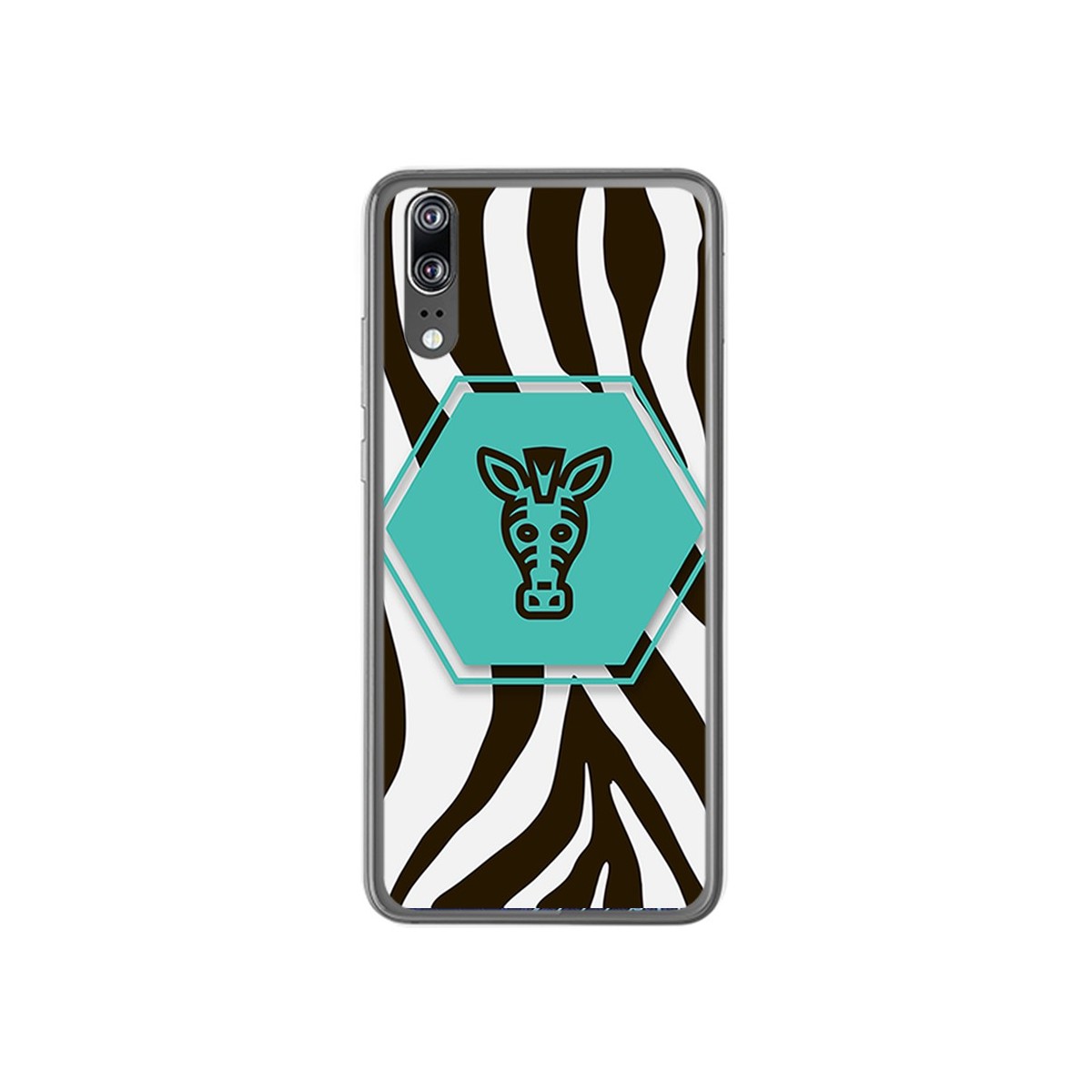 Funda Gel Tpu para Huawei P20 Diseño Cebra Dibujos