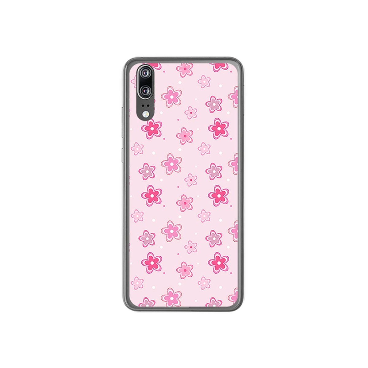 Funda Gel Tpu para Huawei P20 Diseño Flores Dibujos