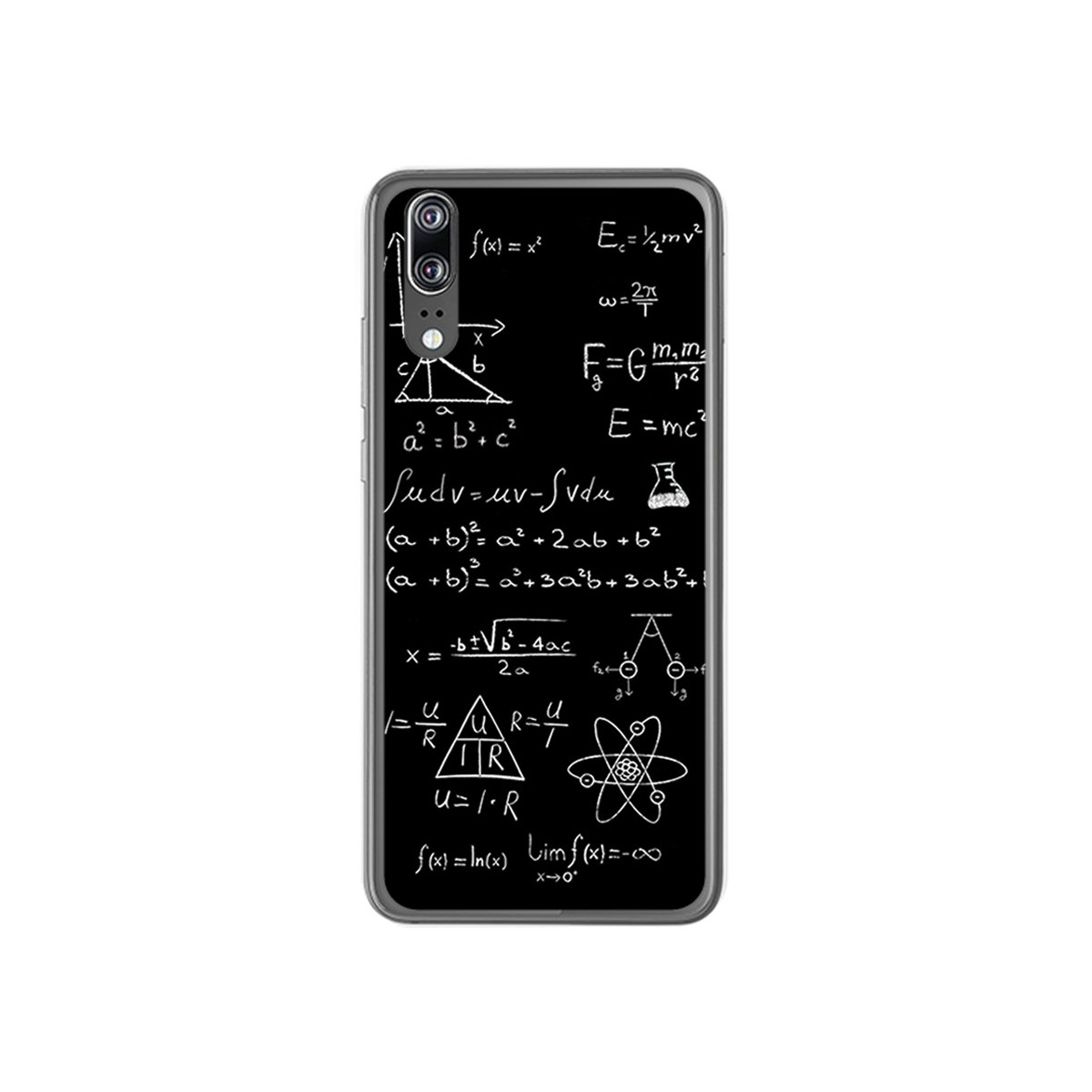Funda Gel Tpu para Huawei P20 Diseño Formulas Dibujos