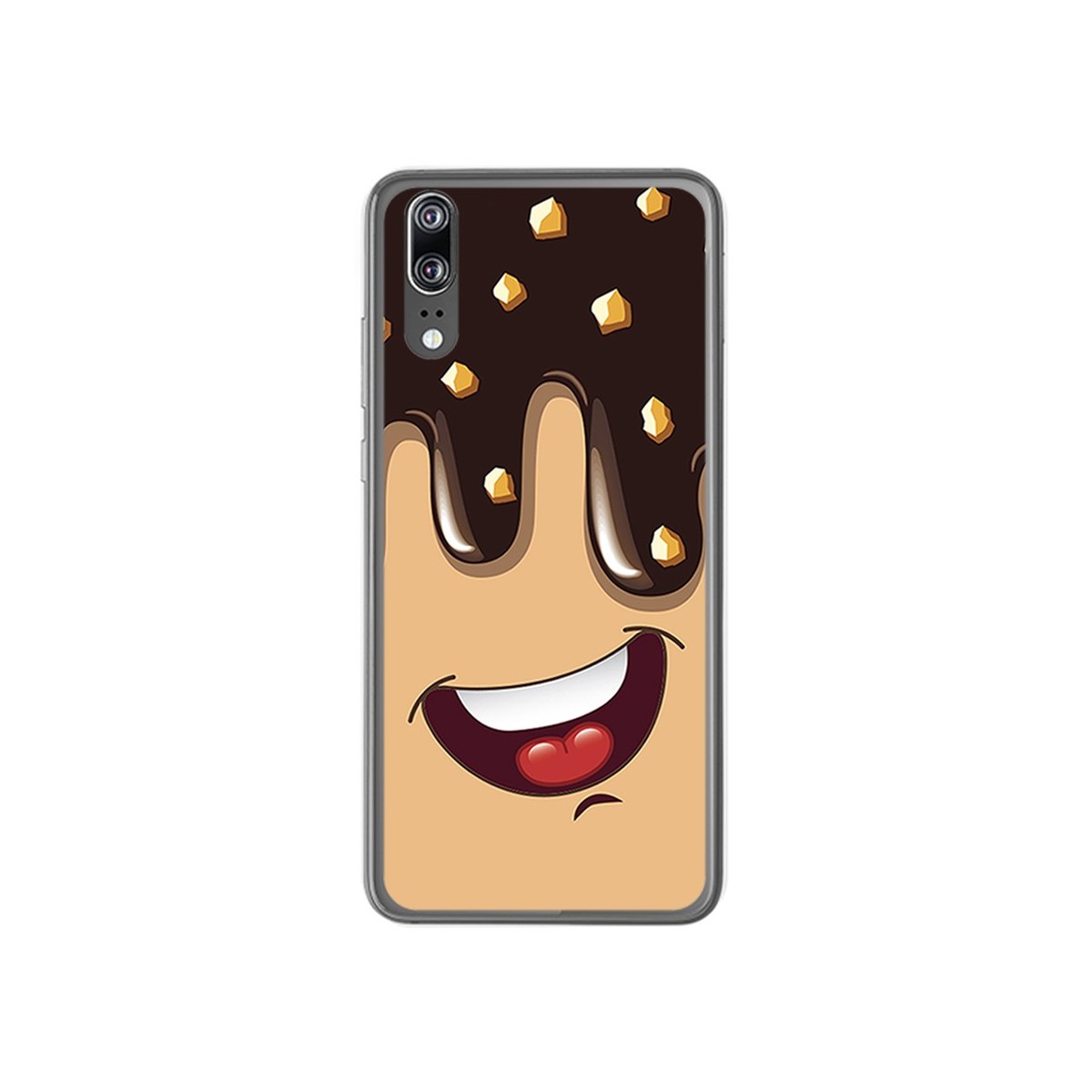 Funda Gel Tpu para Huawei P20 Diseño Helado Chocolate Dibujos