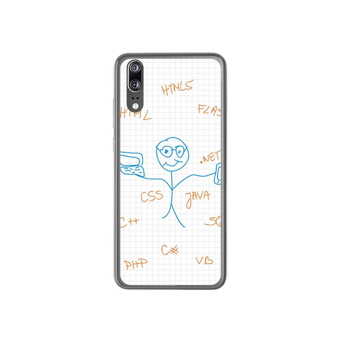 Funda Gel Tpu para Huawei P20 Diseño Informatico Dibujos