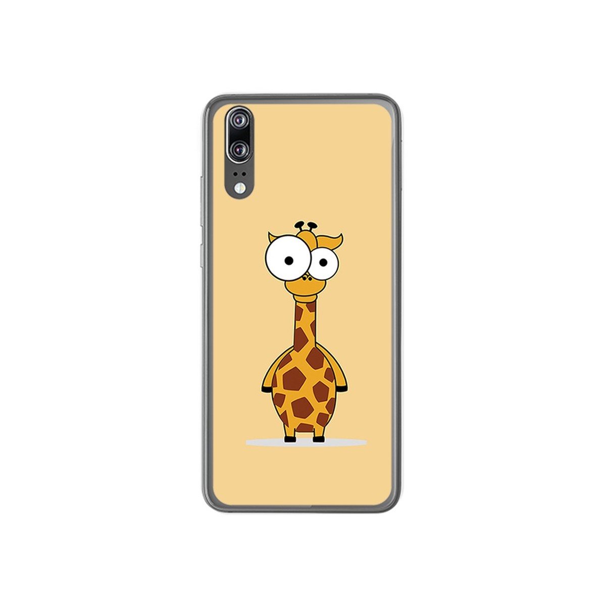 Funda Gel Tpu para Huawei P20 Diseño Jirafa Dibujos