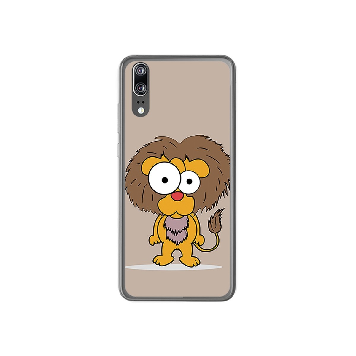 Funda Gel Tpu para Huawei P20 Diseño Leon Dibujos