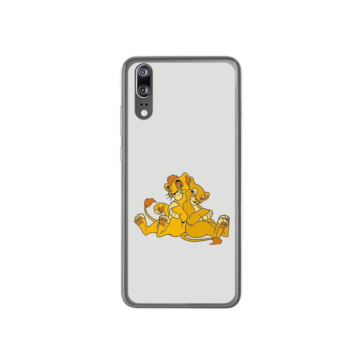 Funda Gel Tpu para Huawei P20 Diseño Leones Dibujos