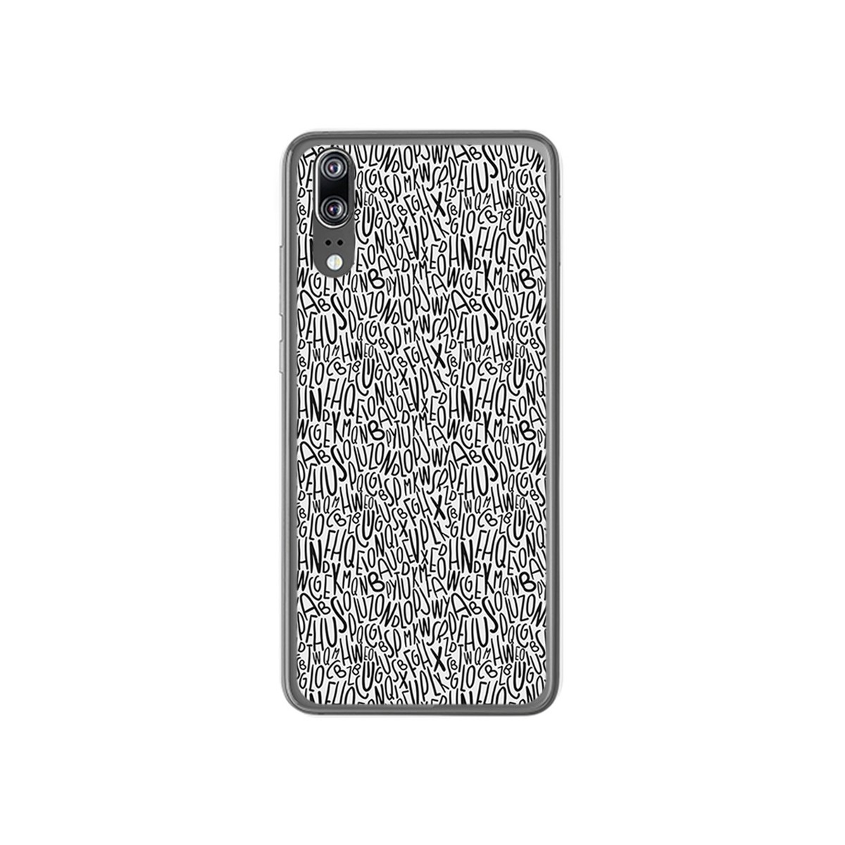 Funda Gel Tpu para Huawei P20 Diseño Letras Dibujos
