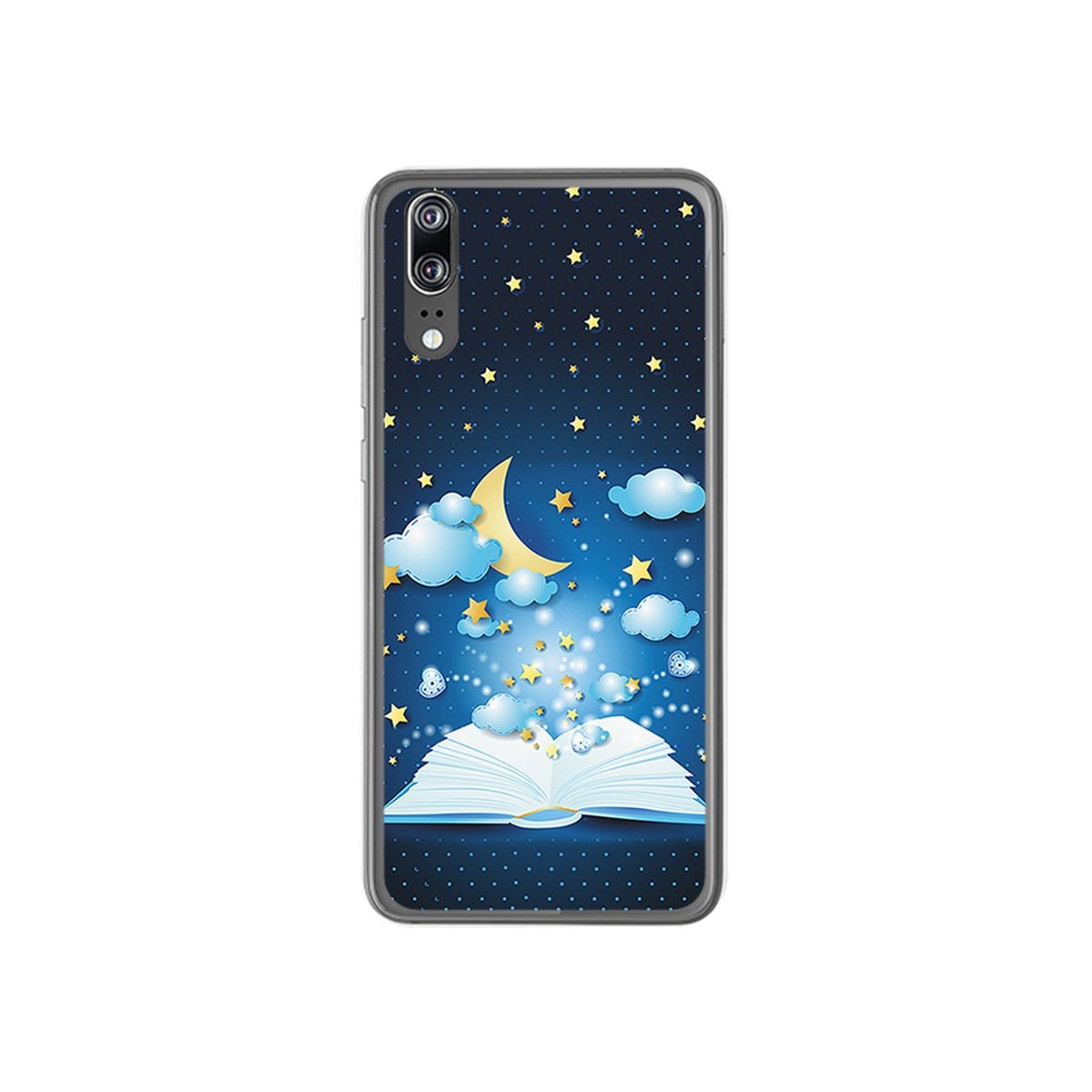 Funda Gel Tpu para Huawei P20 Diseño Libro Cuentos Dibujos