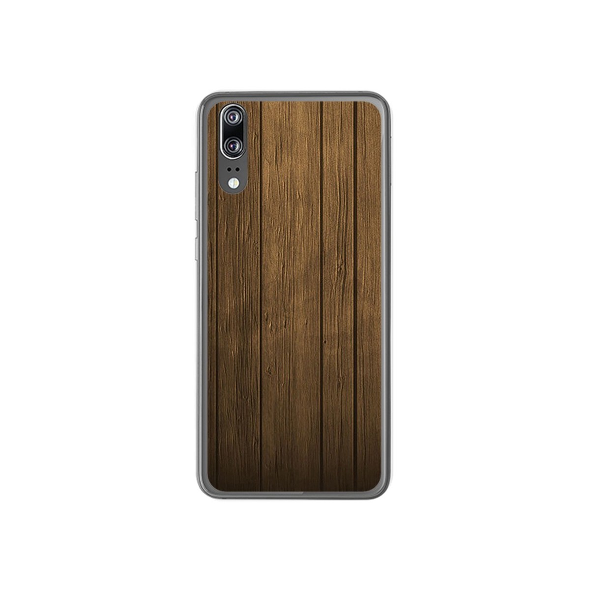Funda Gel Tpu para Huawei P20 Diseño Madera Dibujos