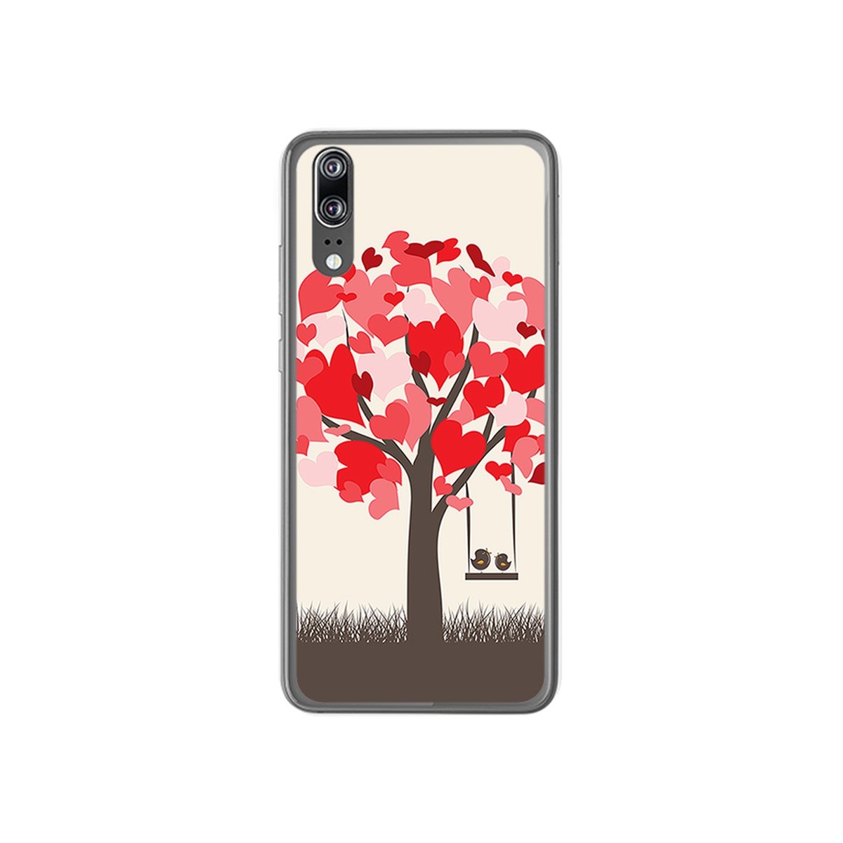 Funda Gel Tpu para Huawei P20 Diseño Pajaritos Dibujos