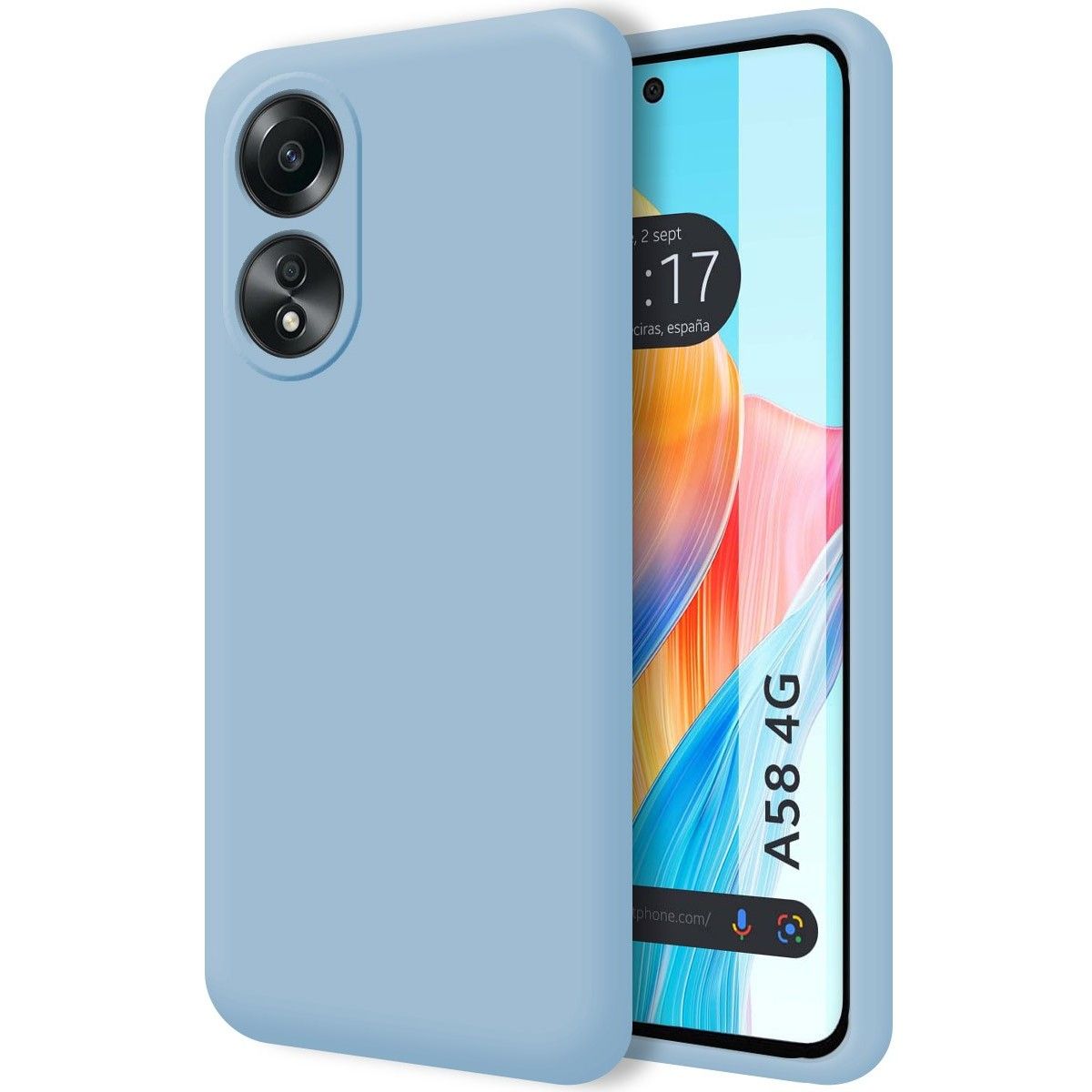 Funda Silicona Líquida Ultra Suave para Oppo A58 4G color Azul
