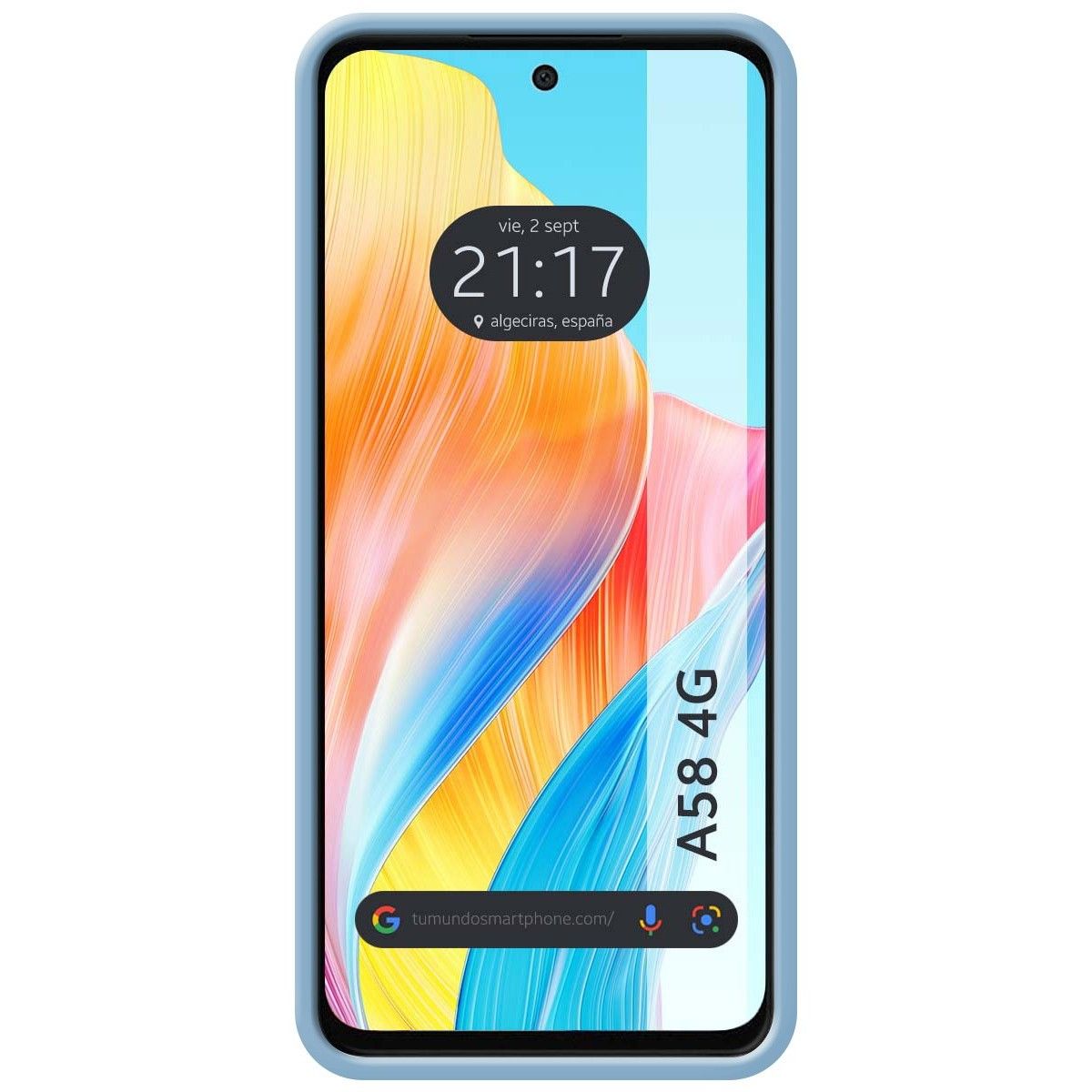 Funda Silicona Líquida Ultra Suave para Oppo A58 4G color Azul