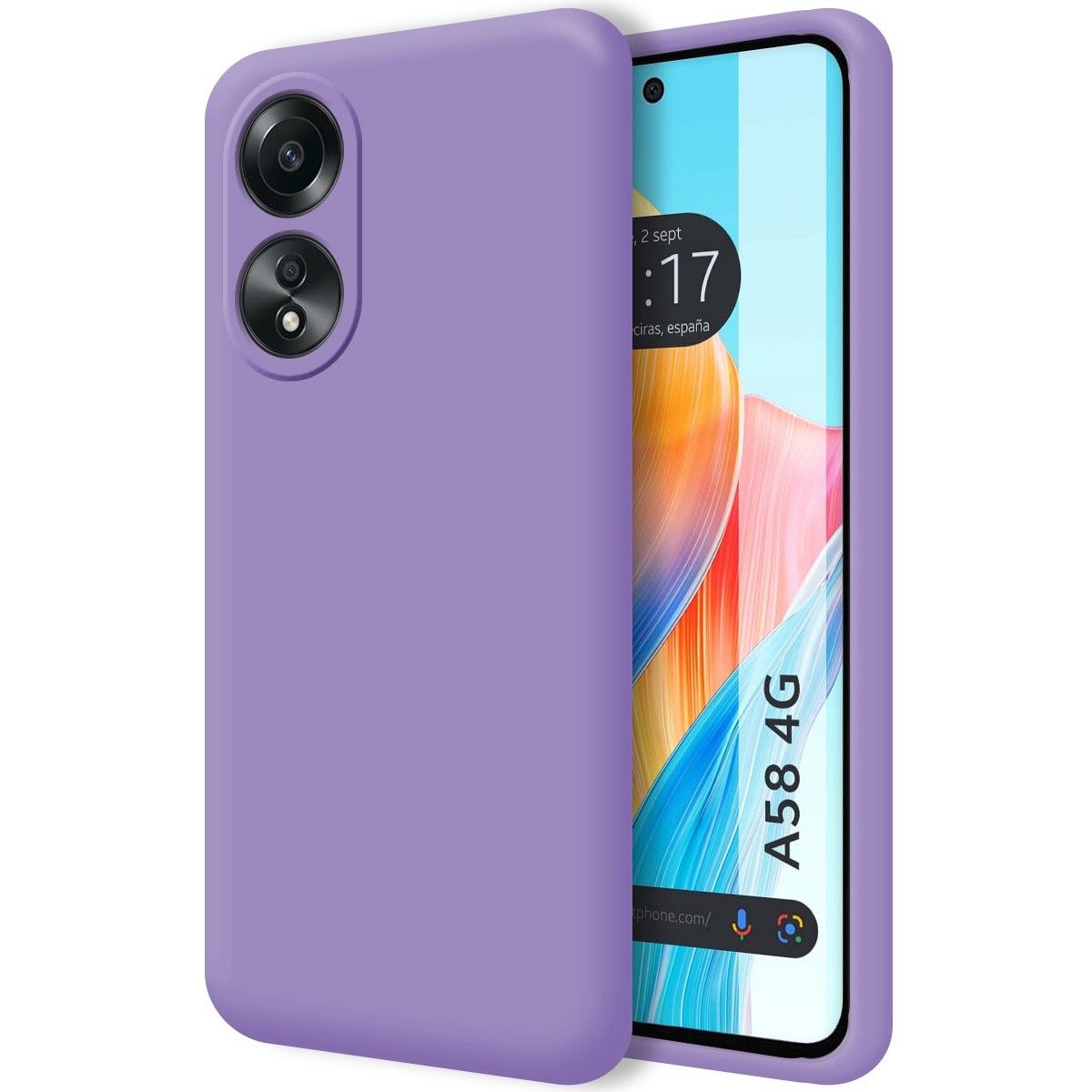 Funda Silicona Líquida Ultra Suave para Oppo A58 4G color Morado