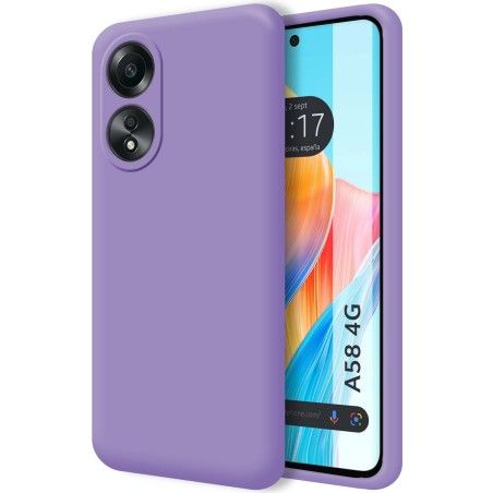 Funda Silicona Líquida Ultra Suave para Oppo A58 4G color Morado